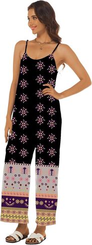 Buauty Womens Summer Jumpsuits Casual Sleeveless Jumpers Loose Rompers Adjustable Strap Boho Jumpsuit Dressy 2025 Clothes in Saudi Arabia