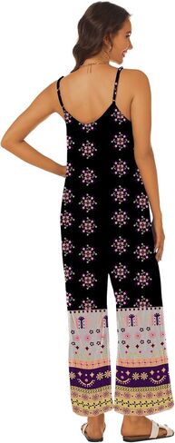Buauty Womens Summer Jumpsuits Casual Sleeveless Jumpers Loose Rompers Adjustable Strap Boho Jumpsuit Dressy 2025 Clothes in Saudi Arabia