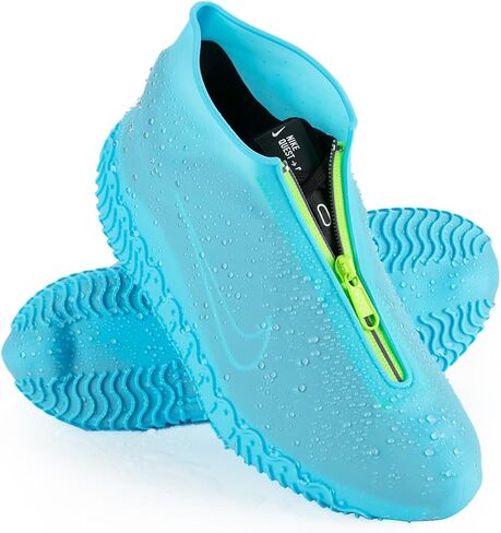 Waterproof Rain Shoe Covers, Silicone Overshoes with Zipper Non-slip Galoshes for Men and Women in Kuwait