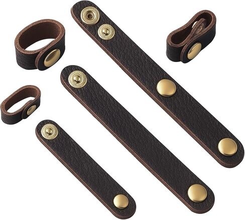 6 PU Leather Handbag Strap Shortener,Bag Protector for Handbag,with Brass Button Handle Wrap Cover for Handbags and Shoulder Bags (Black) in Saudi Arabia