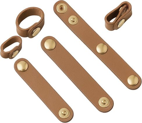 6 PU Leather Handbag Strap Shortener,Bag Protector for Handbag,with Brass Button Handle Wrap Cover for Handbags and Shoulder Bags (Black) in Saudi Arabia