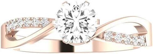 14K White Gold 1.08 Carat LAB GROWN DIAMOND Elegant Twisting Split Shank Round Cut Diamond Engagement Ring (D-E Color VS1-VS2 Clarity 1 Ct Center) in Saudi Arabia