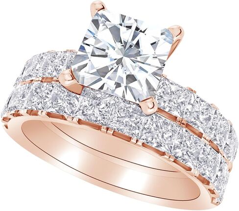 1-8 Carat (ctw) White Gold Princess Cut LAB GROWN Diamond Princess Allure Diamond Wedding Bridal Set (Color D-E Clarity VS1-VS2) in Saudi Arabia
