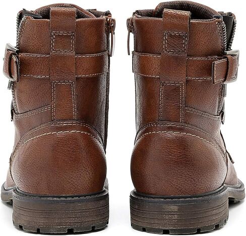 AMAPO Men Oxford Boots, Buckle Dress Boot, Casual Men Boots Lace-Up Side Zipper in Kuwait