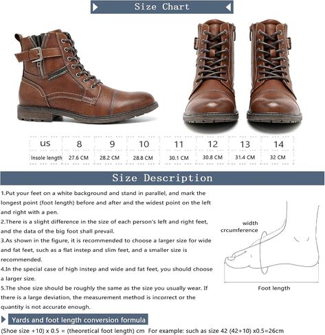 AMAPO Men Oxford Boots, Buckle Dress Boot, Casual Men Boots Lace-Up Side Zipper in Kuwait