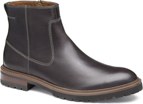 Johnston & Murphy Barrett Plain Toe Zip Boot - أحذية الكاحل الكلاسيكية ، أحذية جلدية غير رسمية للرجال in Saudi Arabia