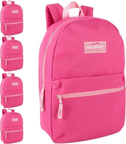 Trail Maker 24 Pack- حقائب الظهر الكلاسيكية 17 بوصة في حزم الظهر بالجملة بالجملة للبنين والبنات (حزمة متنوعة 12 لونًا) in Saudi Arabia