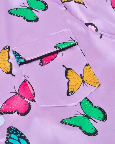 سيلفيري بيجامة من الساتان للفتيات ملابس نوم حريرية بأزرار سفلية ملابس نوم يونيكورن ملابس نوم PJS مجموعة هدايا للأطفال in Kuwait