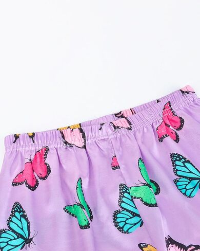 سيلفيري بيجامة من الساتان للفتيات ملابس نوم حريرية بأزرار سفلية ملابس نوم يونيكورن ملابس نوم PJS مجموعة هدايا للأطفال in Kuwait