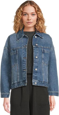 Free People Women's Opal Swing Denim Jacket in Saudi Arabia