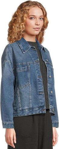 Free People Women's Opal Swing Denim Jacket in Saudi Arabia