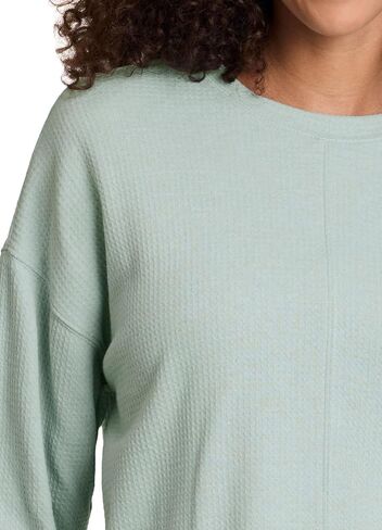 RBX Women's Crewneck Pullover Buttery Soft Waffle Textured Long Sleeve Yoga Top Relaxed Fit Lightweight Peached Sweatshirt in Saudi Arabia