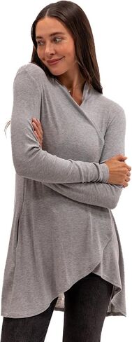 Happyluxe Lightweight Cardigan Sweaters for Women - Eco Cashmere Cardigan with Pockets. Long, Open Front - Made in USA in Saudi Arabia