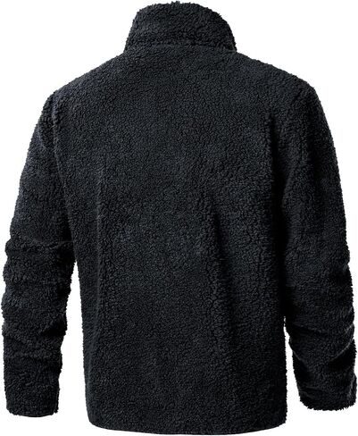 Men's Sherpa Fleece Jacket Lightweight Full Zip Outdoor Casual Coat Soft Warm Outwear Jacket in Kuwait