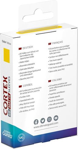 أكمام بطاقات خارجية Ultimate Guard Cortex، 100 أكمام TCG ذات حجم قياسي، 66 × 91 مم، ظهر برتقالي، لمسة نهائية لامعة، خالية من PVC والأحماض، وضوح عالي in Kuwait
