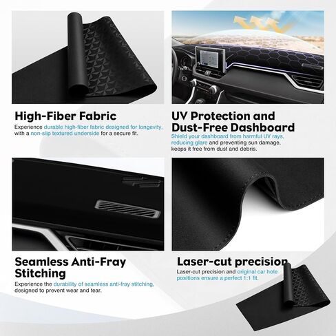 غطاء لوحة القيادة المطاطي المحسن المضاد للانزلاق مناسب لملحقات Ford F100 F150 F250 F350 Bronco 1980 1981 1982 1983 1984 1985 1986 سجادة غير قابلة للانزلاق واقي من الشمس وهج الأشعة فوق البنفسجية in Kuwait