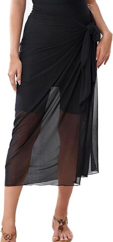 IDOPIP Muslim Burkini Swimsuit for Women Modest Islamic Swimwear with Beach Skirt + Cover up Sarong + Pants 4PCS Bathing Suit in Saudi Arabia