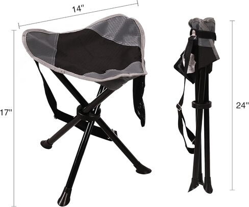 REDCAMP 2 Pack Folding Trippod Stool Lightweight, Portable 3 Legged Tripod Chairs for Adults Fishing Backpacking Hunting, Black in Saudi Arabia