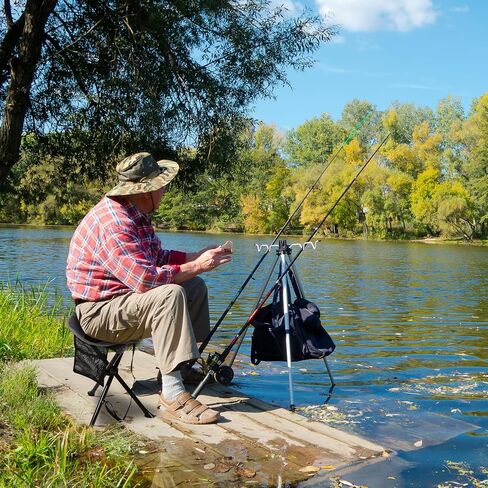 REDCAMP 2 Pack Folding Trippod Stool Lightweight, Portable 3 Legged Tripod Chairs for Adults Fishing Backpacking Hunting, Black in Saudi Arabia