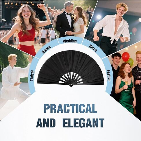 Boots on The Ground Hand Fan, 1 Pcs Fan for Line Dancing, Clack Fans That Make Sounds for Dance, Hand Pop Fans Clacking (Black0) in Saudi Arabia