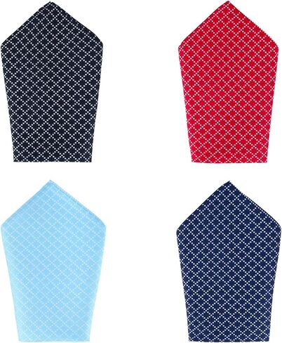 Trafalgar Men's Rowan Geometric Pattern 12 x 12 Silk Pocket Square Set in Saudi Arabia