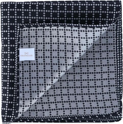 Trafalgar Men's Rowan Geometric Pattern 12 x 12 Silk Pocket Square Set in Saudi Arabia