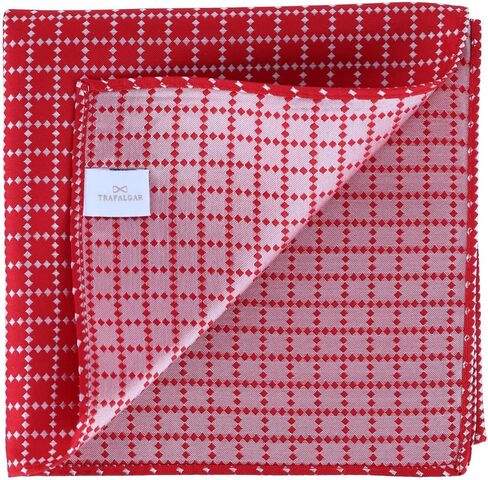 Trafalgar Men's Rowan Geometric Pattern 12 x 12 Silk Pocket Square Set in Saudi Arabia