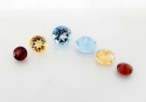 Natural Amethyst Iolite Blue Topaz Peridot Citrine Carnelian Garnet round 4mm 5mm 6mm faceted brilliant cut AAA quality loose calibrated gemstones for jewelry making in Saudi Arabia