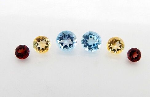 Natural Amethyst Iolite Blue Topaz Peridot Citrine Carnelian Garnet round 4mm 5mm 6mm faceted brilliant cut AAA quality loose calibrated gemstones for jewelry making in Saudi Arabia