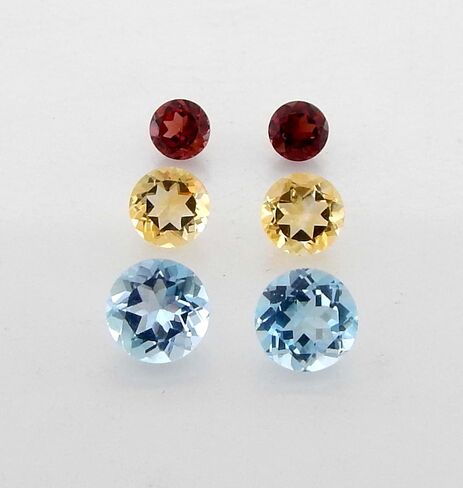 Natural Amethyst Iolite Blue Topaz Peridot Citrine Carnelian Garnet round 4mm 5mm 6mm faceted brilliant cut AAA quality loose calibrated gemstones for jewelry making in Saudi Arabia