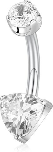 Peaklink G23 Titanium Belly Button Ring 14g Belly Betcing 10mm Ring Ring Internal Thread Deibicing Jewelry Triangle CZ Navel Belly Belly in Kuwait