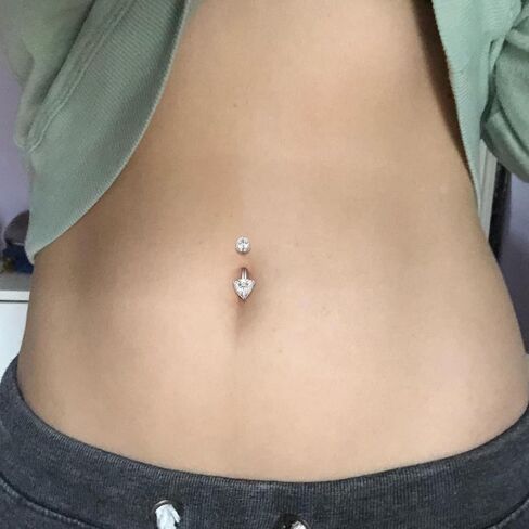 Peaklink G23 Titanium Belly Button Ring 14g Belly Betcing 10mm Ring Ring Internal Thread Deibicing Jewelry Triangle CZ Navel Belly Belly in Kuwait