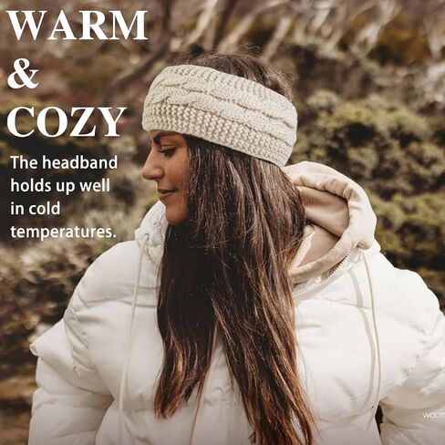 Winter Headbands for Women Ear Warmers, Warm Headbands for Women Winter Accessories, Cold Weather Headband for Women's Hair Fleece Lining Headband Christmas Gifts in Kuwait