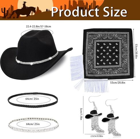 Men & Women's Cowboy Cowgirl Hat-Western Cowboy Costume Accessories Set for Halloween Cosplay in Saudi Arabia