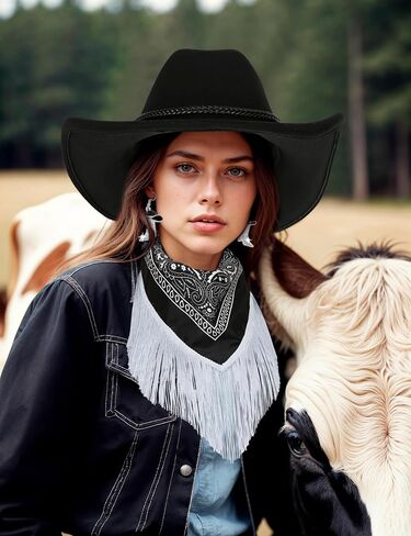 Men & Women's Cowboy Cowgirl Hat-Western Cowboy Costume Accessories Set for Halloween Cosplay in Saudi Arabia
