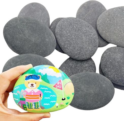 20 قطعة من صخور الطلاء الطبيعية الكبيرة من ميلالا، صخور من 2 إلى 3 بوصات للرسم، صخور DIY مسطحة وناعمة للصخور اللطيفة للفنون والحرف اليدوية والديكور in Saudi Arabia