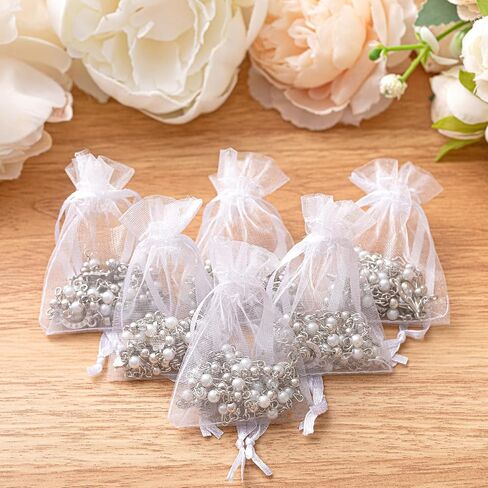 ROCEEI Catholic Rosary Necklace 4 mm Glass Beads Rosary Favors Crucifix Prayer with Faux Pearl with Heart Shaped Box and Organza Bag for First Communion Baptism in Saudi Arabia