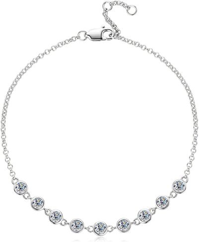 Moissanite Link Bracelet 0.9cttw D Color VVS1 925 Sterling Silver Delicate Precious Stylish Bracelet for Women Mom Birthday Gifts in Saudi Arabia