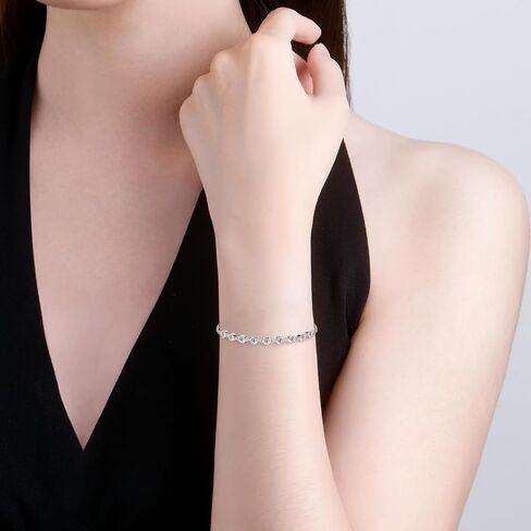 Moissanite Link Bracelet 0.9cttw D Color VVS1 925 Sterling Silver Delicate Precious Stylish Bracelet for Women Mom Birthday Gifts in Saudi Arabia