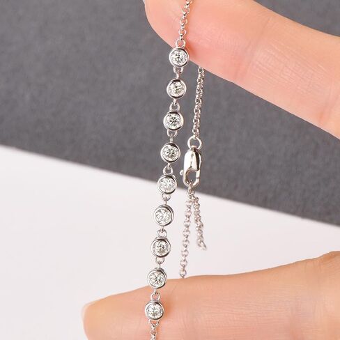 Moissanite Link Bracelet 0.9cttw D Color VVS1 925 Sterling Silver Delicate Precious Stylish Bracelet for Women Mom Birthday Gifts in Saudi Arabia