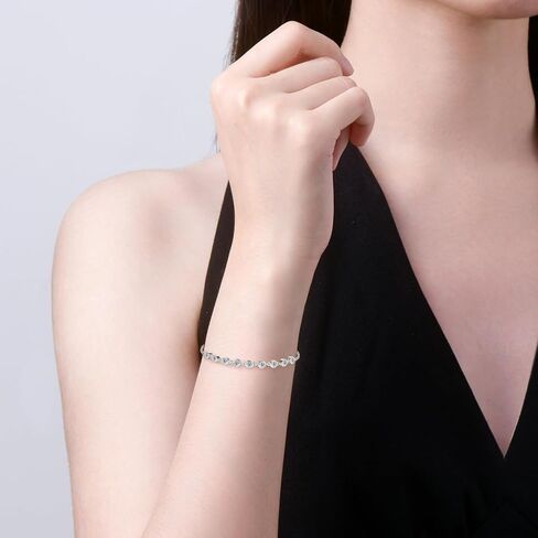 Moissanite Link Bracelet 0.9cttw D Color VVS1 925 Sterling Silver Delicate Precious Stylish Bracelet for Women Mom Birthday Gifts in Saudi Arabia