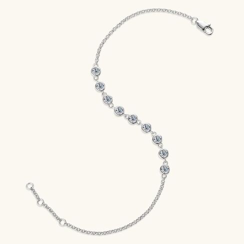 Moissanite Link Bracelet 0.9cttw D Color VVS1 925 Sterling Silver Delicate Precious Stylish Bracelet for Women Mom Birthday Gifts in Saudi Arabia