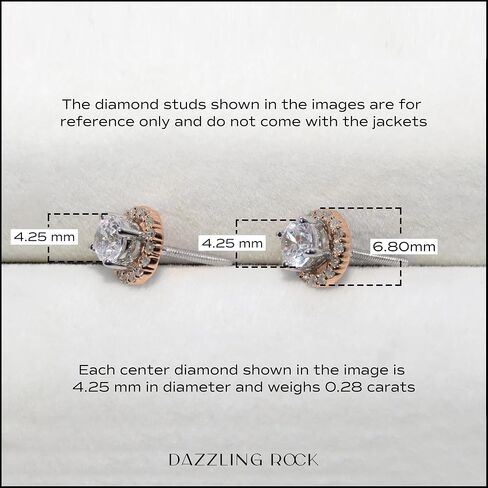 Dazzlingrock Collection 0.18 Cttw Round White Diamond Halo Removable Earring Jackets for Women in 10K Solid Gold in Saudi Arabia