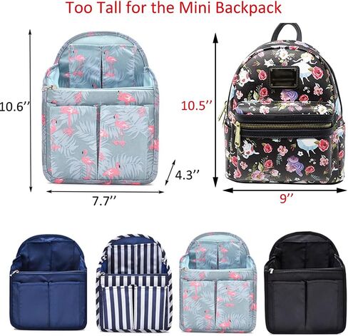 Hoyofo Mini Backpack Organizer Insert Dister Small Counter Based for Rucksack Rase Lightweight Nylon ، الأزرق الفاتح in Saudi Arabia