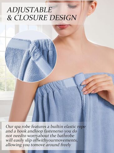 Towel Wrap For Women After Shower，Plush Bath Robe Female，Sauna Spa Wrap Around Towels With Pockets in Kuwait