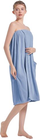 Towel Wrap For Women After Shower，Plush Bath Robe Female，Sauna Spa Wrap Around Towels With Pockets in Kuwait