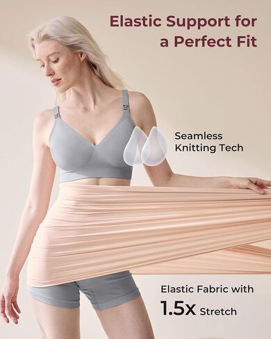 Momcozy CoolFit Nursing Bras for Breastfeeding, Ultra Stretch Seamless Jelly Strip Maternity Bra, Cooling Wireless in Saudi Arabia
