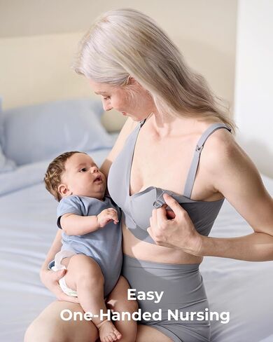 Momcozy CoolFit Nursing Bras for Breastfeeding, Ultra Stretch Seamless Jelly Strip Maternity Bra, Cooling Wireless in Saudi Arabia
