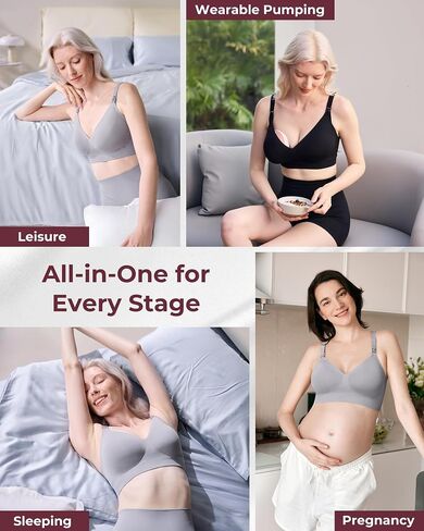 Momcozy CoolFit Nursing Bras for Breastfeeding, Ultra Stretch Seamless Jelly Strip Maternity Bra, Cooling Wireless in Saudi Arabia