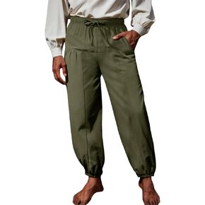 Runcati Mens Medieval Pirate Cotton Pants Renaissance Viking Costume Trousers Halloween Baggy Tapered Harem Pants